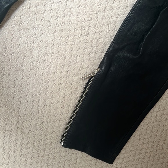 leather pants with denim ripped knees - Picture 3 of 3